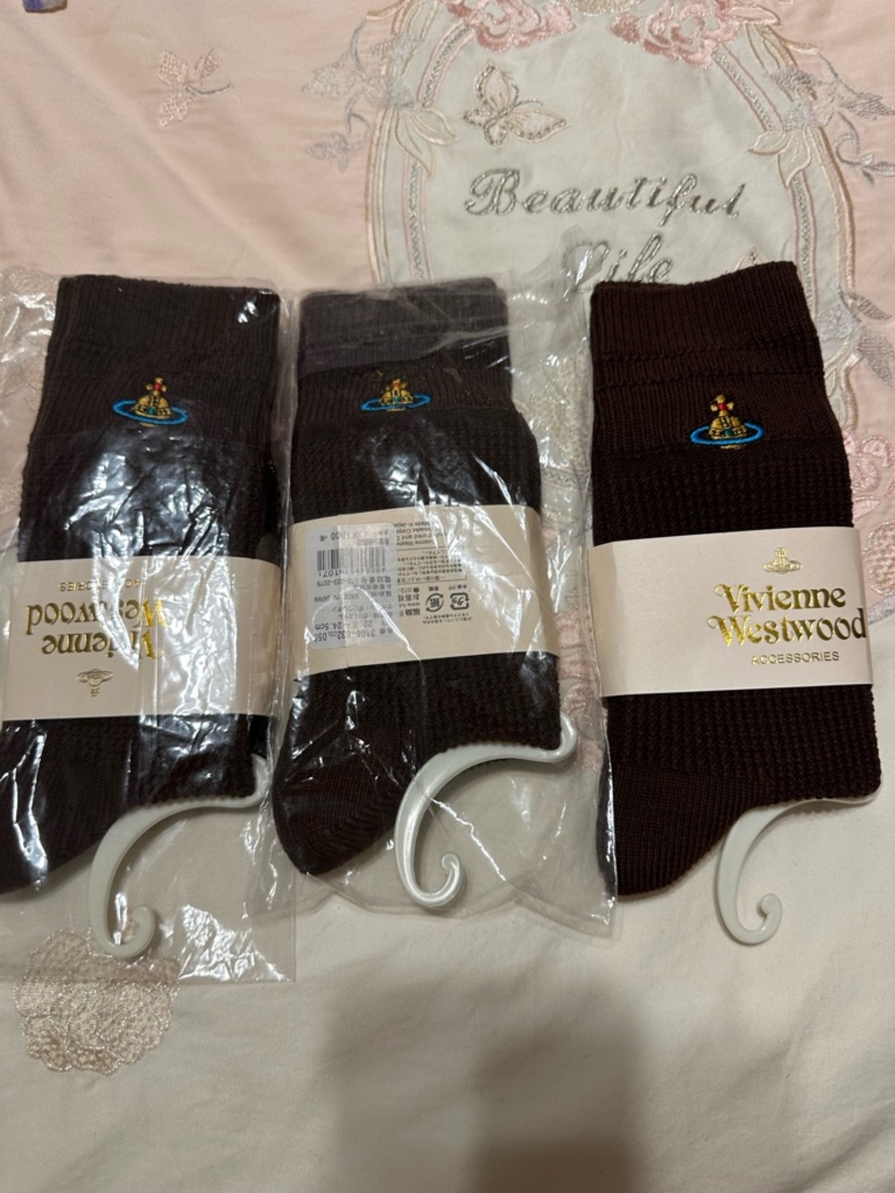 Vivienne Westwood Women waffle embroidery socks